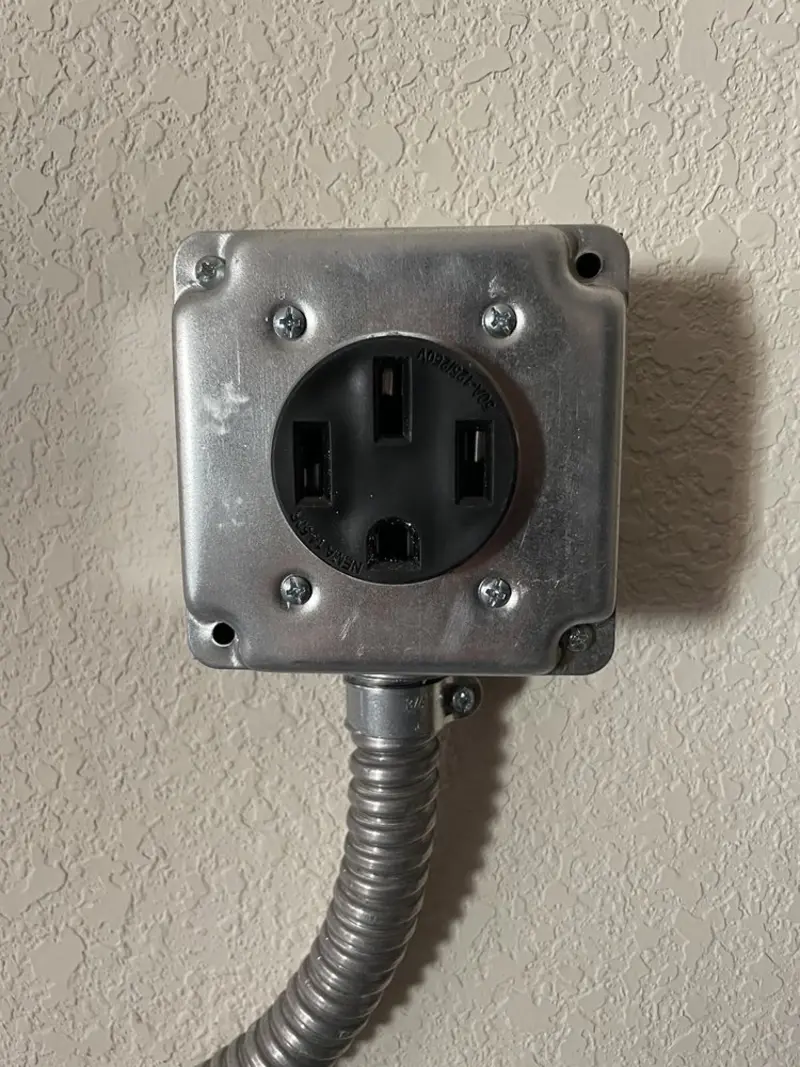 NEMA 14-50 outlet installed for Electrical Panel Upgrade in Edwards
